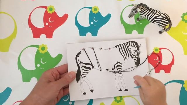 Развивающие видео и игры для детей - Игры по методике Монтессори - Шнуровка - Зебра ищет полоски смотреть онлайн