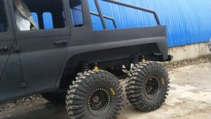 УАЗ Хантер  6х6 на редукторных мостах Volvo Laplander (лапландерах)