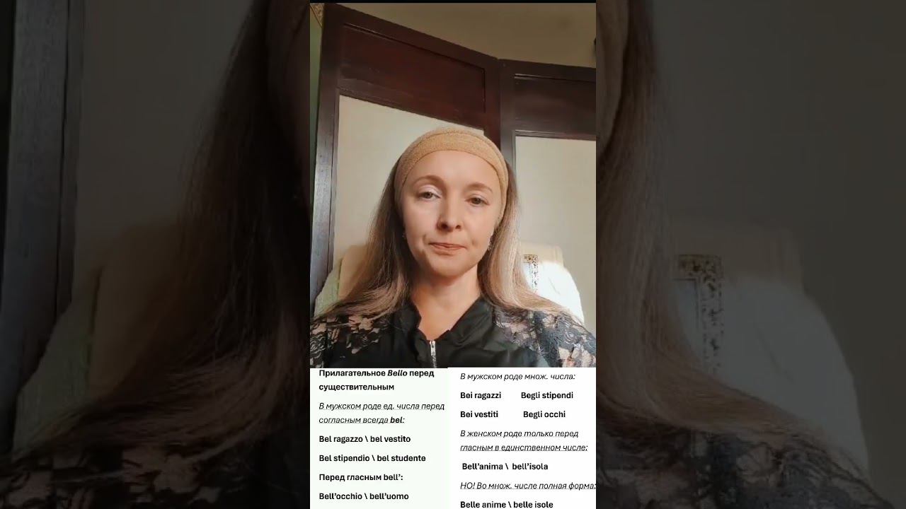 Прилагательное bello перед существительным в итальянском языке. Итальянская грамматика.