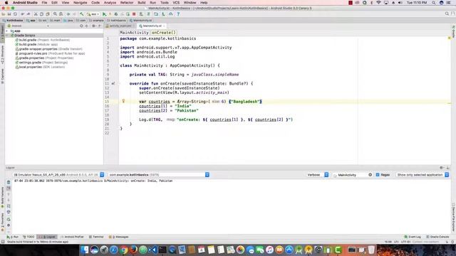Kotlin Basic Syntax: array declaration Bengali