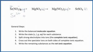 How to Write the Net Ionic Equation for Sr(NO3)2 + MgSO4 = Mg(NO3)2 + SrSO4