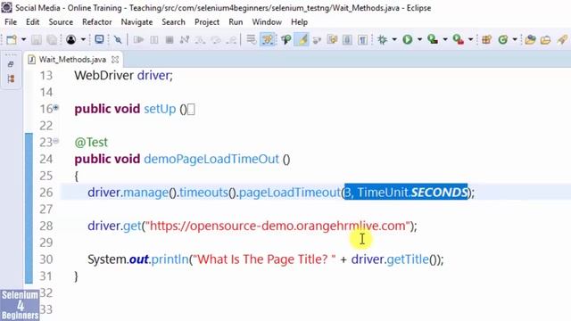 ✔ What Is pageLoadTimeout (A #Selenium Wait Method) | (Video 20)