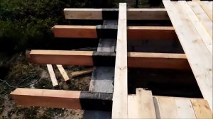 Установка балок перекрытия