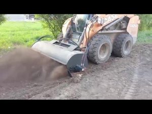 Работа культиватора на мини погрузчик