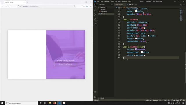 HTML and CSS Create Login Form | Easy steps with Coder's Guide | Visual Studio Code