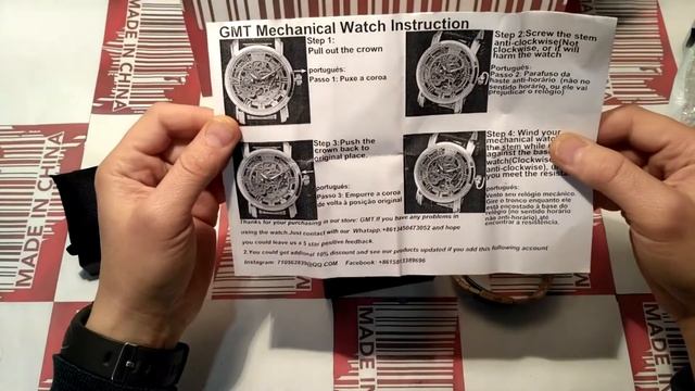 Посылка из Китая.Мужские Часы-скелетоны с автоподзаводом смотреть онлайн