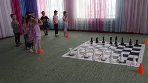 Подвижные инры на занятиях в шахматы Детский сад 5 р.п. Чаны