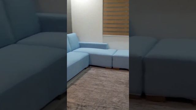 SKYBLUE SOLID COLOR SOFA COVERS FOR L shape 3+3 seater size sofa..a perfect fit and bring newness.