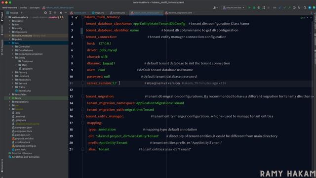 #139 Mastering Symfony 5 Course Arabic | Hakam Multi Tenancy Bundle  Config -بالعربي Symfony شرح