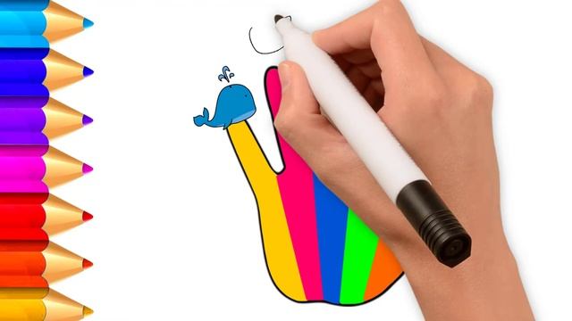 Я рисую пальцем семью | я изучаю английский цвета | Рисование и раскраска для детей смотреть онлайн