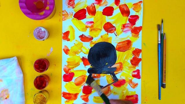 Осень и Паровоз - урок рисвания КРАСКИ ГУАШЬ - РыбаКит смотреть онлайн