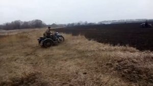 Перевернули мотоцикл .