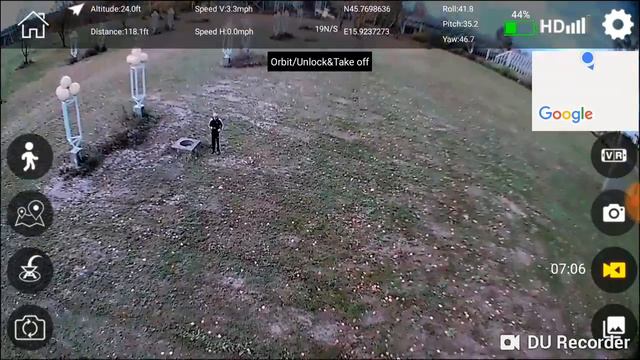 VISUO XS812 APP view - flight mode tests: follow me, orbit and RTH Return to Home смотреть онлайн