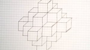 Как нарисовать квадратный 3D ромбик по клеточкам