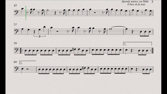 AY MAMÁ: Clave Fa (trombón, chelo, fagot, contrabajo)(partitura/playback) смотреть онлайн