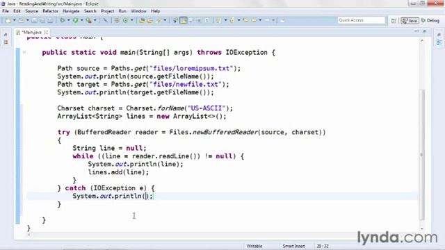 java tutorial Reading and Writing Text Files. смотреть онлайн