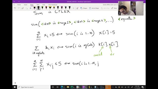 Sums and Forall in CPLEX смотреть онлайн