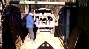 Проезд малогабаритной буровой установки через низкие ворота