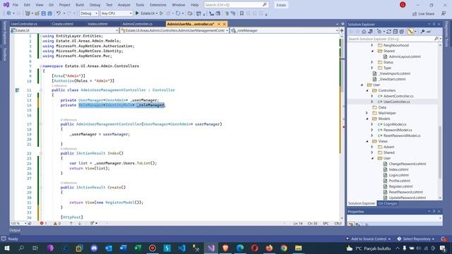 .Net Core 5.0 ile Emlak Sitesi - Admin Paneli Kullanıcı Yönetimi Yeni Kullanıcı Ekleme