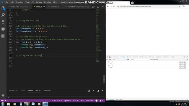 Javascript ( Eloquent Javascript ) Chessboard Quiz Solved