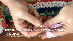 Rug knitted old shirts.  Коврик из старых футболок.Useful crafts.Полезные поделки