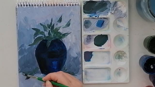 Рисуем мазками цветы в вазе Гуашь Простое рисование Рисуем с Любовью Draw with Love