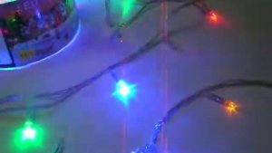 Светодиодная елочная гирлянда нить Цветные огни 500 LED с контроллером Прозрачный провод 25 метров