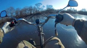 Трайк из гироскутера на льду