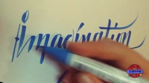 Imagination, Brush Calligraphy, Writing Imagination with dual marker