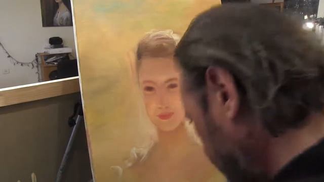 солнечный портрет девочки научиться рисовать, основы портрета маслом, художник  1