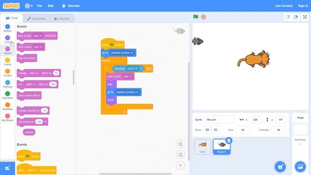 How to make a simple chase the mouse game in Scratch 3.0 смотреть онлайн