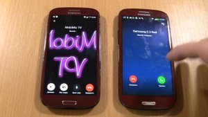 Telegram  Incoming & Outgoing call at the Same Time 2 Samsung Galaxy S3 red