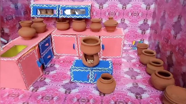 Jo Hobby World/Mini Kitchen/Tiny Modular Kitchen/ Miniature Kitchen/Miniature Doll House Kitchen