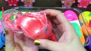 APPLE slime !!! Mixing random into GLOSSY slime !!!Satisfying Slime Video #77