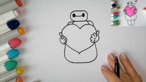 Как легко и быстро нарисовать робота Беймакса из мультфильма Город Героев