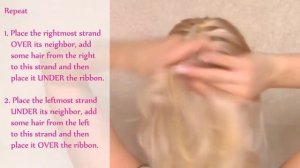 Обучающее видео плетения косы с лентой