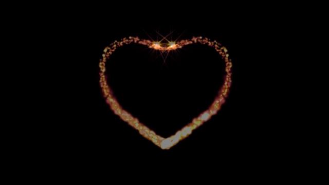 Футаж Сердце рисуют огоньки смотреть онлайн