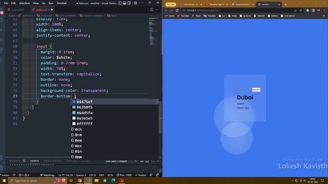 Make glass morphism weather UI with HTML and Sass/Scss @kavisthlokesh смотреть онлайн