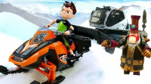 Снегоход для БЕН 10! Что задумал Стим Смит? Бен Тен в видео машинки. Супергерои игры для мальчиков.