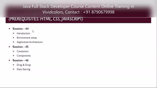 Java Full Stack Developer Course Content Online Training