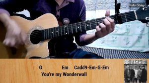 Wonderwall - Oasis Easy Guitar Chords and Lyrics Tutorial