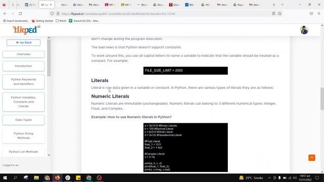 Module 3 Python Variables, Constants and Literals | Introduction to Python 1 | Programming basics смотреть онлайн