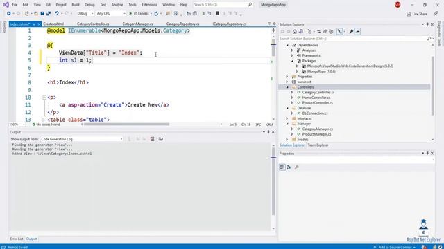Category Report in MongoDB using Asp.Net Core MVC 5 with Repository Pattern