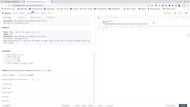 LeetCode 88  Merge Sorted Array