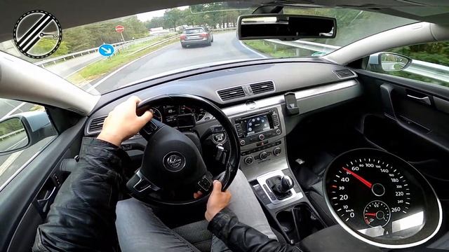 VW Passat Variant 2.0 TDI DSG B7 3C 140 PS Top Speed Drive On German Autobahn No Speed Limit POV смотреть онлайн