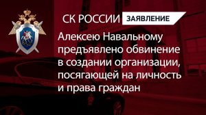 А. Навальному предъявлено обвинение в создании организации, посягающей на личность и права граждан