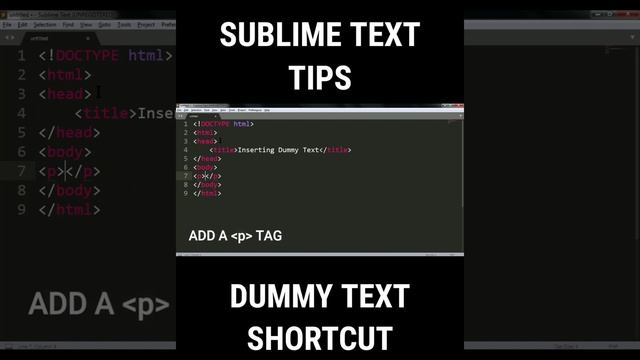 Shortcut to add dummy (lorem ipsum) text in Sublime text editor | Sublime Tips