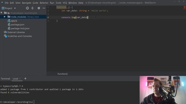 Learn TypeScript - Create your first typescript code - TypeScript tutorial