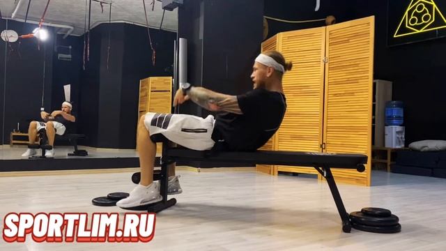 Скамья Fatality и упражнения с дисками от Sportlim.ru смотреть онлайн