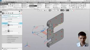 Множество резьбовых отверстий в Компас 3d